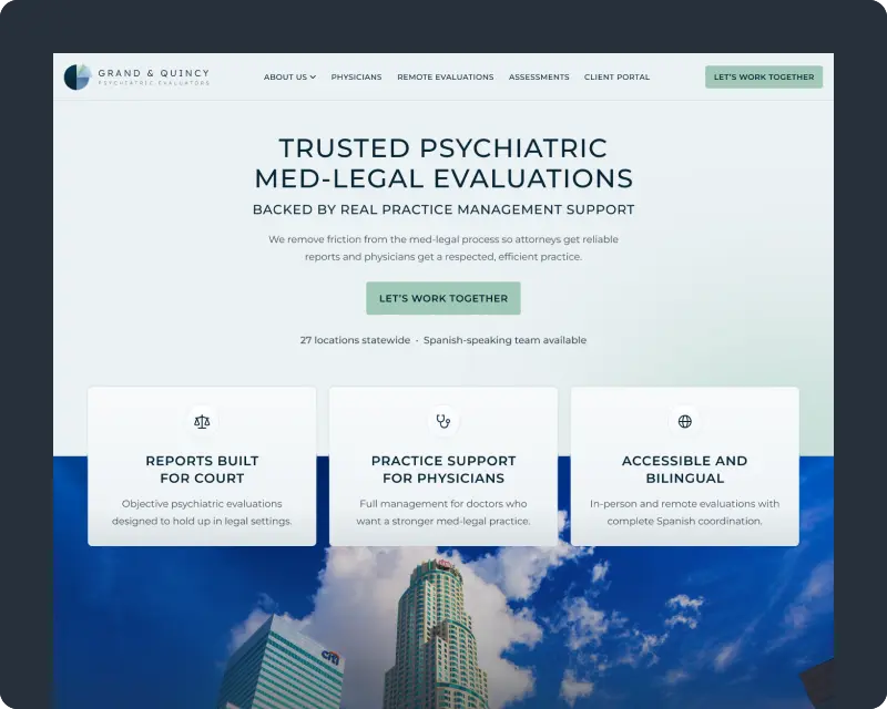 grand-quincy-psychiatric-evaluators-website-screenshot
